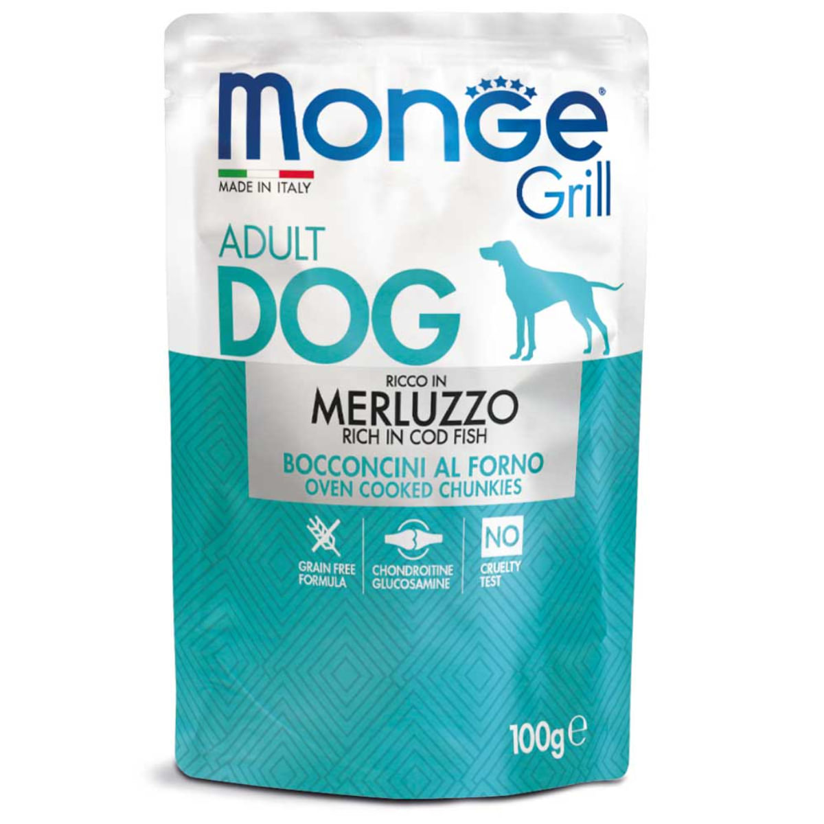 MONGE Grill, XS-XL, Cod, plic hrană umedă câini, (în suc propriu), 100g - poza 2
