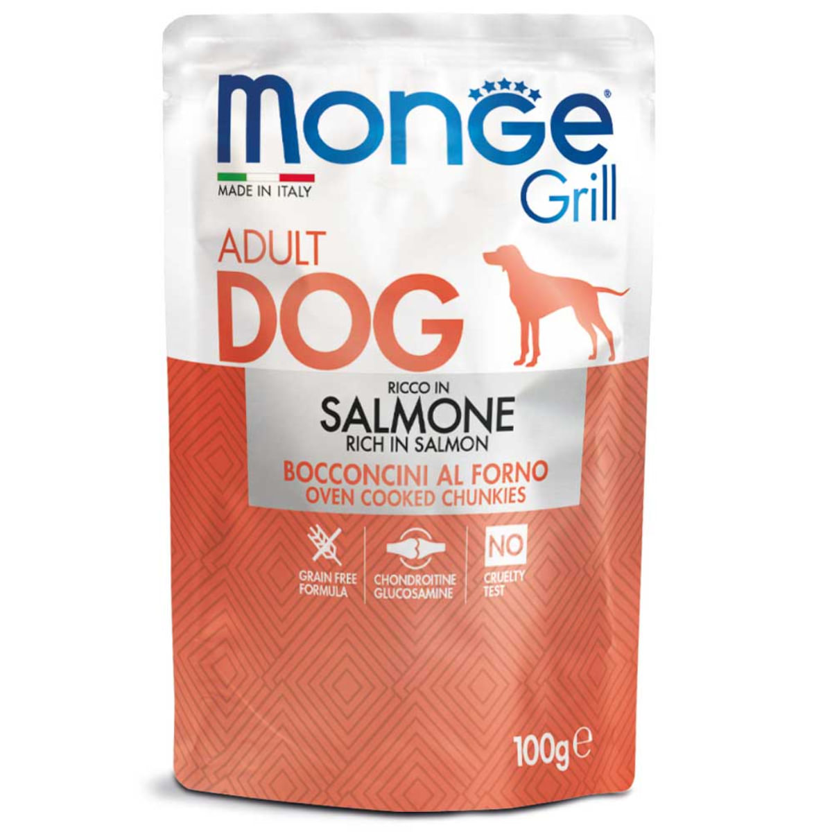 MONGE Grill, XS-XL, Somon, plic hrană umedă câini, (în suc propriu), 100g - poza 2
