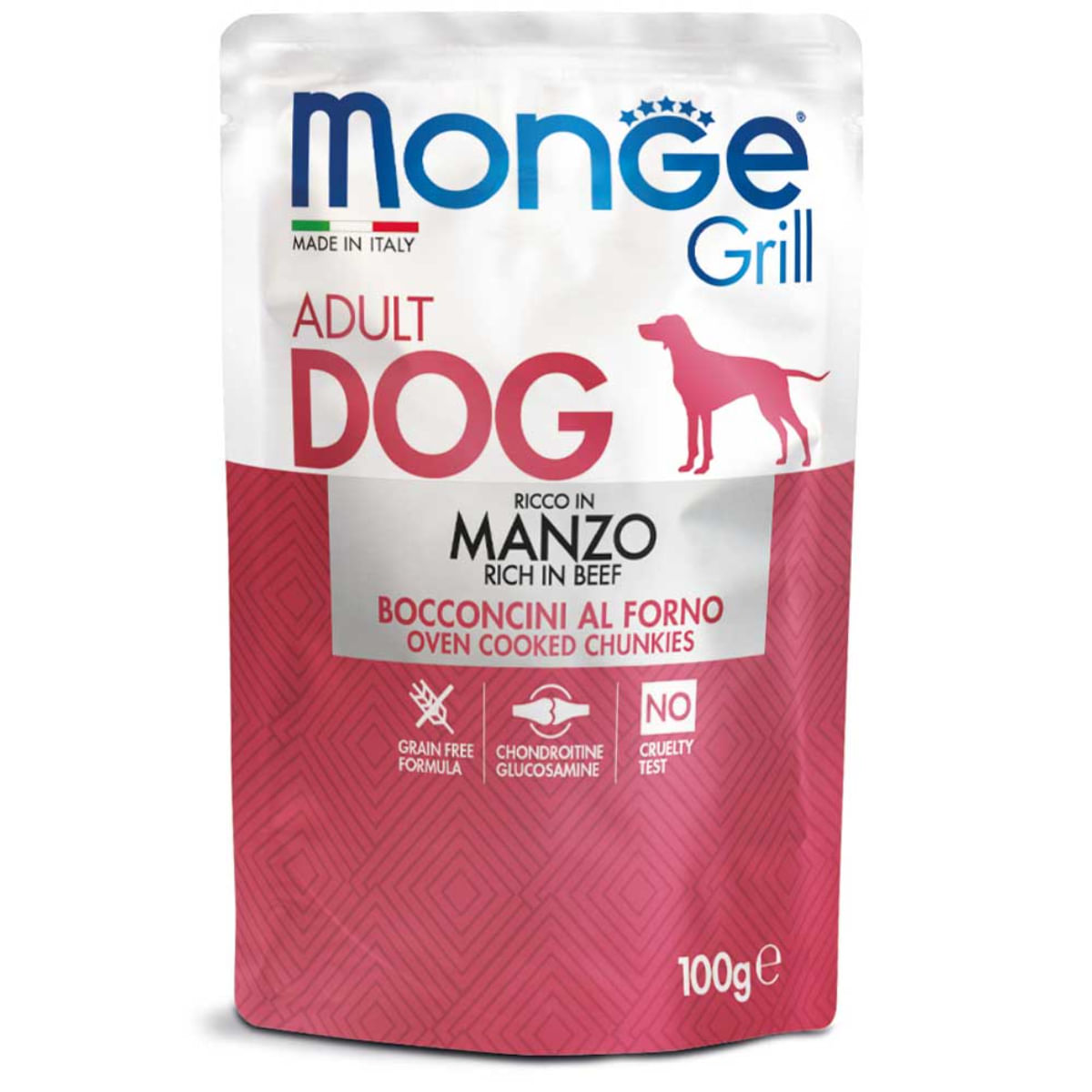 MONGE Grill, XS-XL, Vită, plic hrană umedă câini, (în suc propriu), 100g - poza 2