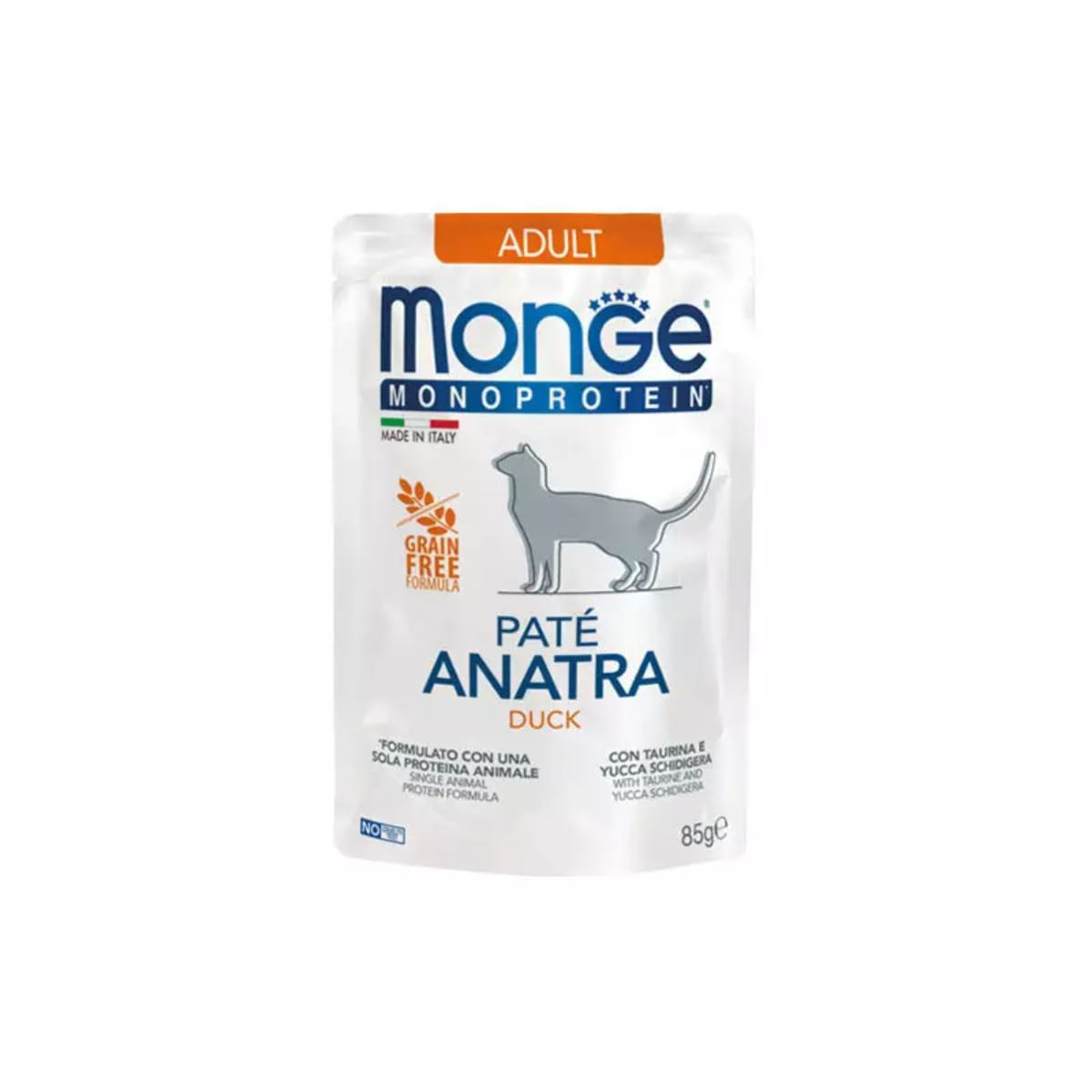 MONGE Monoprotein, Rață, plic hrană umedă monoproteică fără cereale pisici, (pate), 85g - poza 2