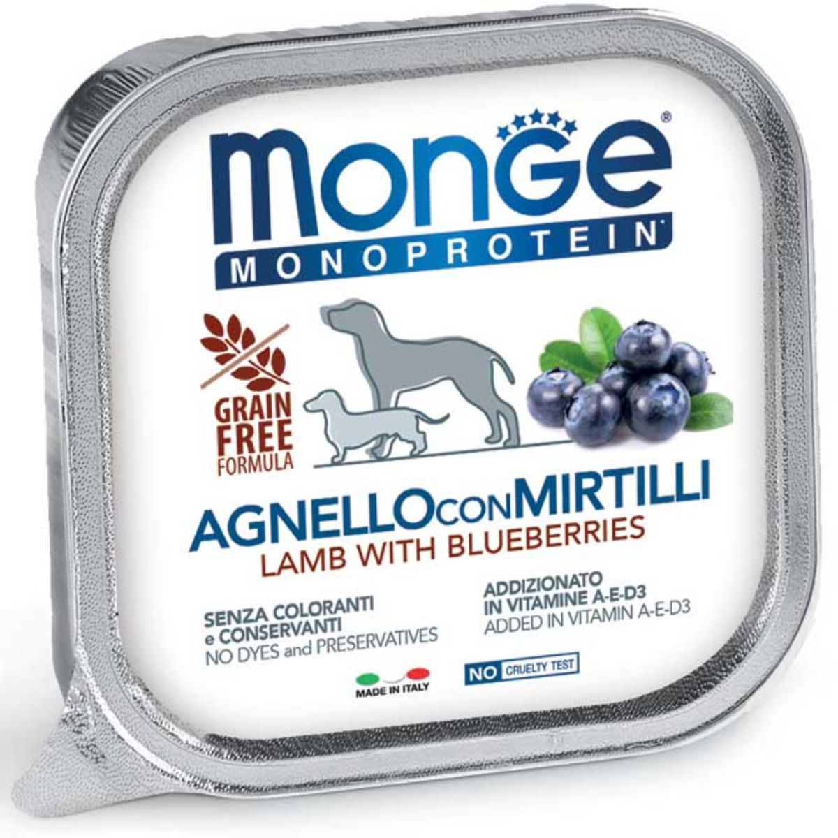 MONGE Monoprotein, XS-XL, Miel și afine, tăviță hrană umedă monoproteică fără cereale câini, (pate), bax, 150g x 24buc - poza 2