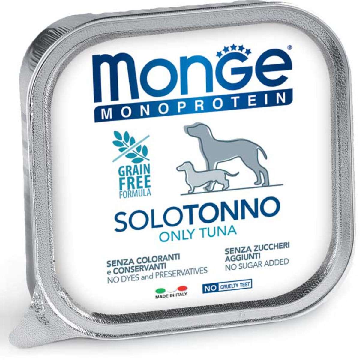 MONGE Monoprotein, XS-XL, Ton, tăviță hrană umedă monoproteică fără cereale câini, (pate), 150g - poza 2