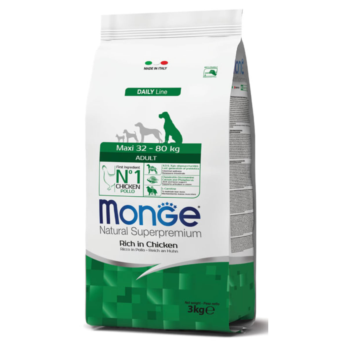 MONGE Natural Superpremium Adult Maxi, L-XL, Pui, hrană uscată câini, 12kg - poza 1