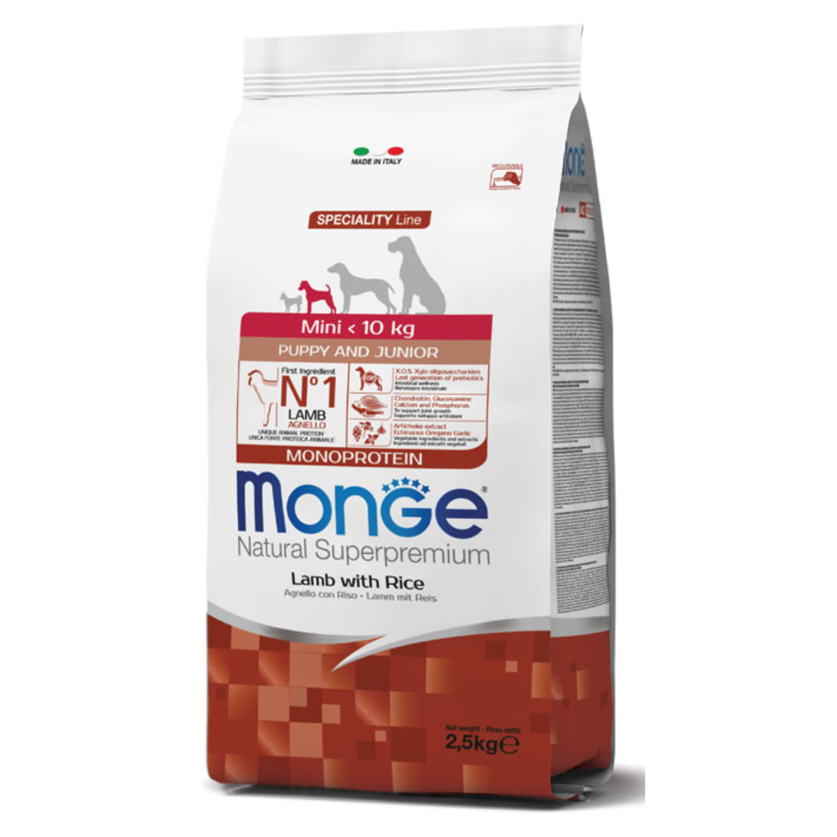 MONGE Natural Superpremium Monoprotein Puppy&Junior Mini, XS-S, Miel și Orez, hrană uscată câini junior, 7.5kg - poza 2