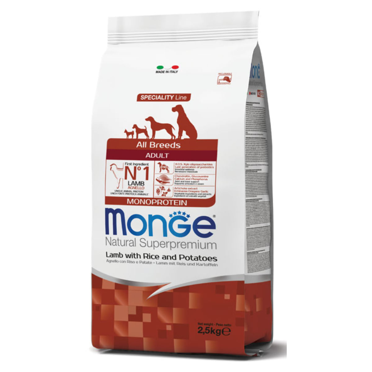 MONGE Natural Superpremium Monoprotein, XS-XL, Miel și Orez, hrană uscată câini, 12kg - poza 2