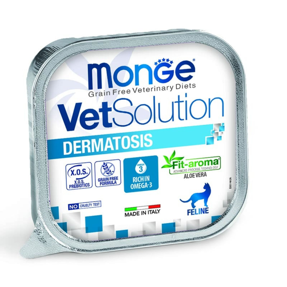 MONGE VETSOLUTION Dermatosis, Ficat și Porc, dietă veterinară, tăviță hrană umedă fără cereale pisici, piele & blană, (pate), 100g - poza 2