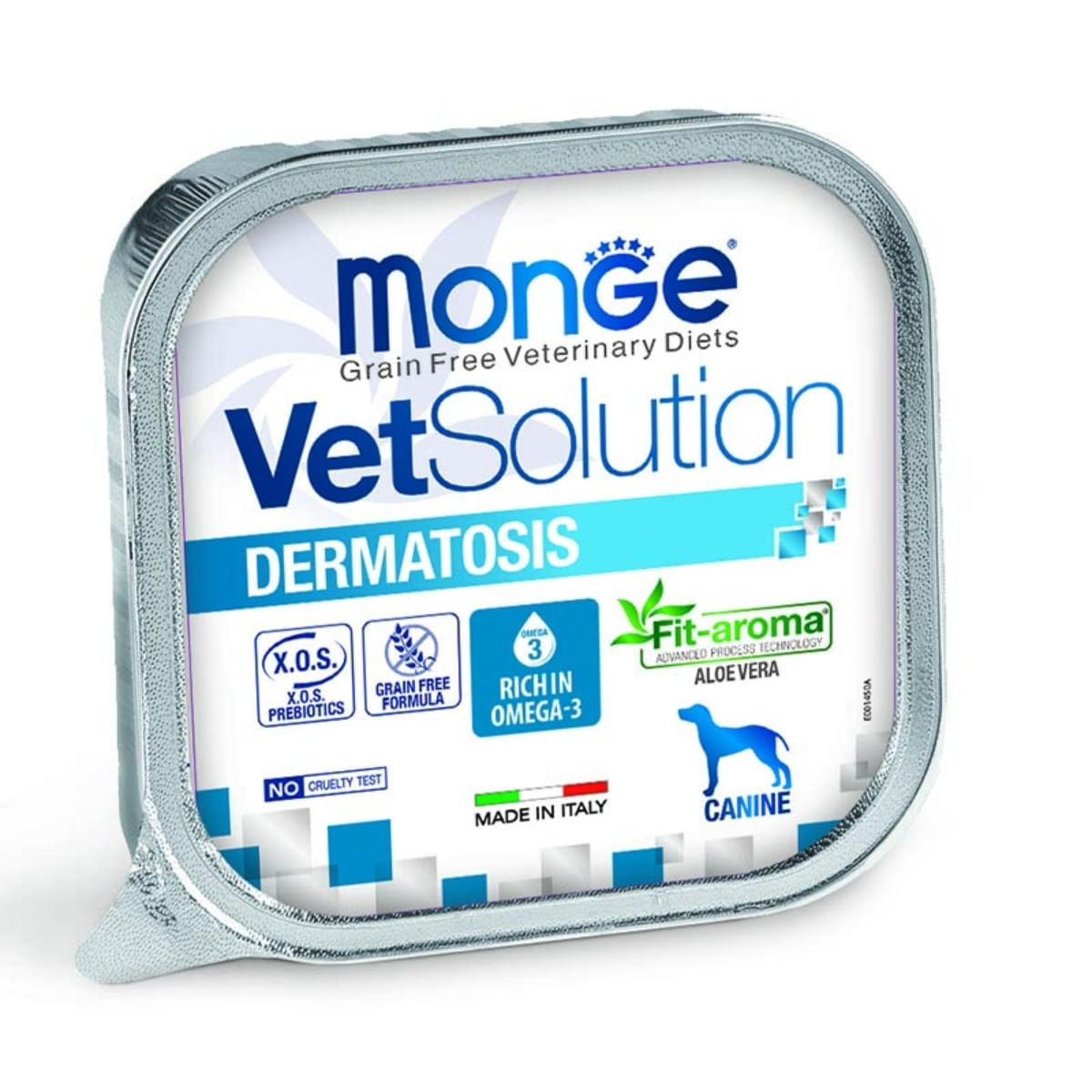 MONGE VETSOLUTION Dermatosis, XS-XL, Porc, dietă veterinară, tăviță hrană umedă fără cereale câini, piele & blană, (pate), 150g - poza 1