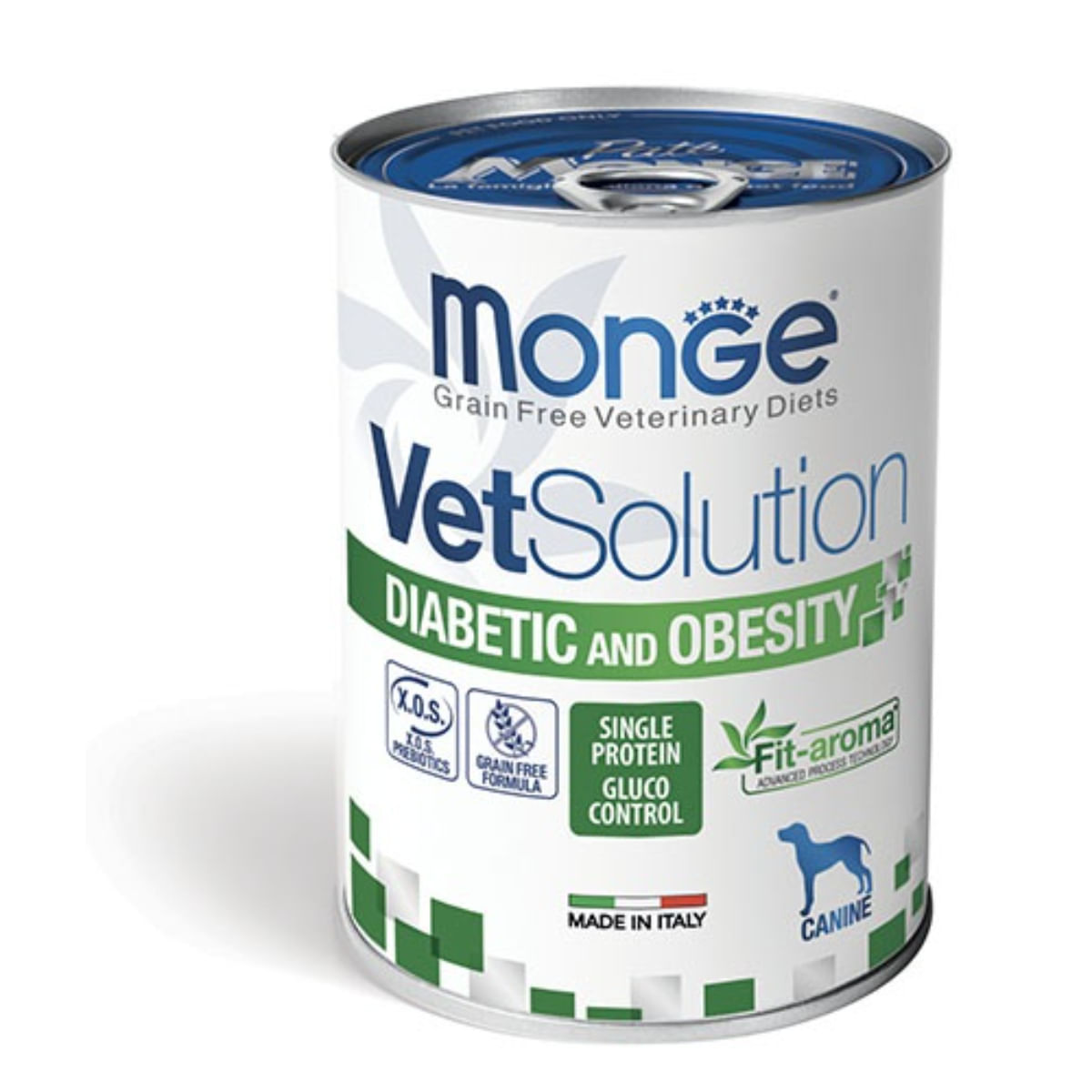 MONGE VETSOLUTION Diabetic & Obesity, XS-XL, Ton, dietă veterinară, conservă hrană umedă fără cereale câini, obezitate & diabet, (pate), 400g - poza 2