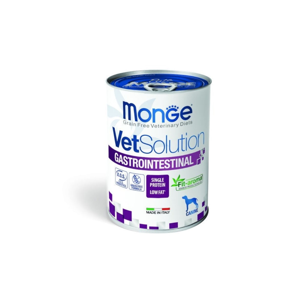 MONGE VETSOLUTION Gastrointestinal Low Fat, XS-XL, Ton, dietă veterinară, conservă hrană umedă fără cereale câini, sistem digestiv, (pate), 400g - poza 1