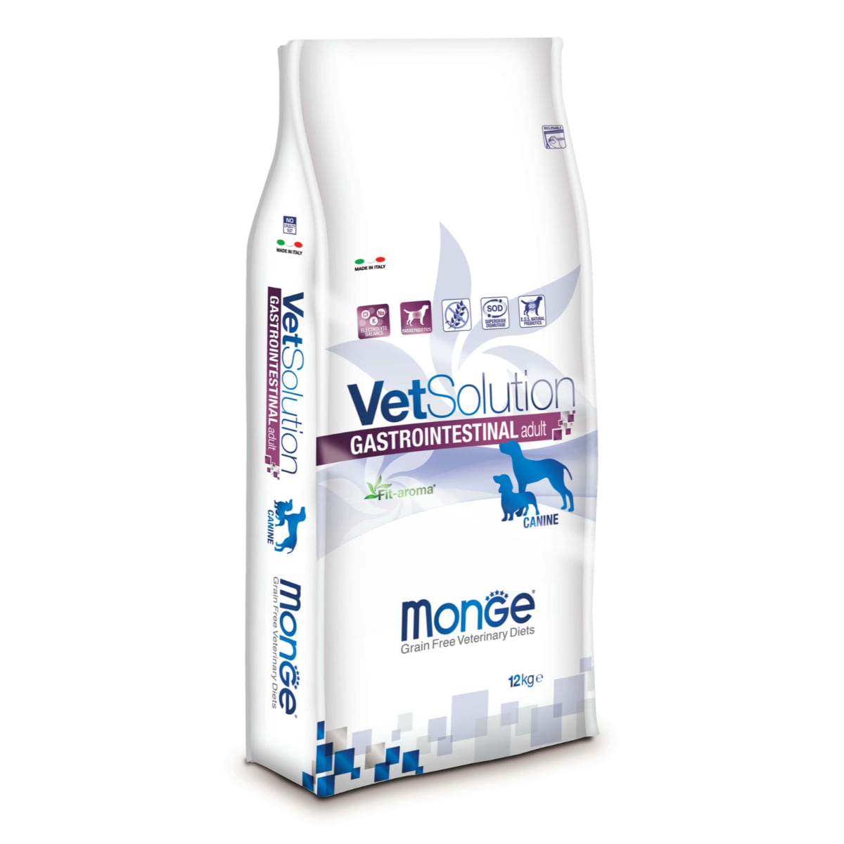 MONGE VETSOLUTION Gastrointestinal, XS-XL, Pui, dietă veterinară, hrană uscată fără cereale câini, sistem digestiv, 12kg - poza 2