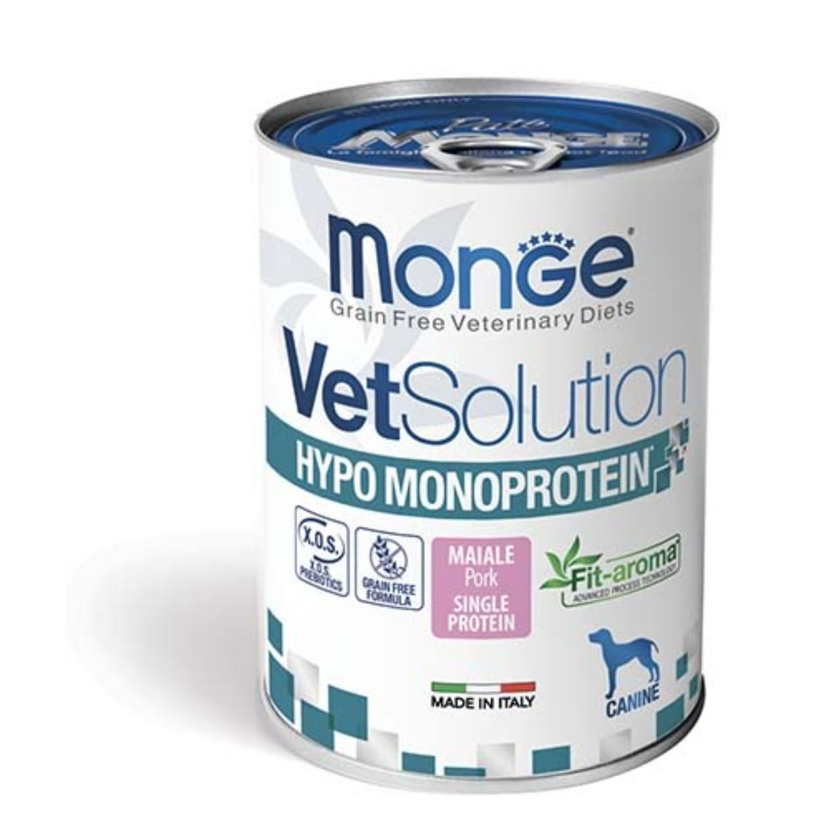 MONGE VETSOLUTION Hypo Monoprotein, XS-XL, Porc, dietă veterinară, conservă hrană umedă monoproteică fără cereale câini, alergii, (pate), 400g - poza 1