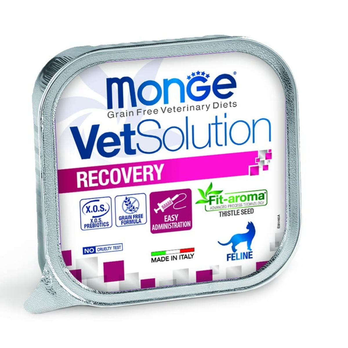 MONGE VETSOLUTION Recovery, Ficat și Ou, dietă veterinară, tăviță hrană umedă fără cereale pisici, convalescență, (topping), 100g - poza 1