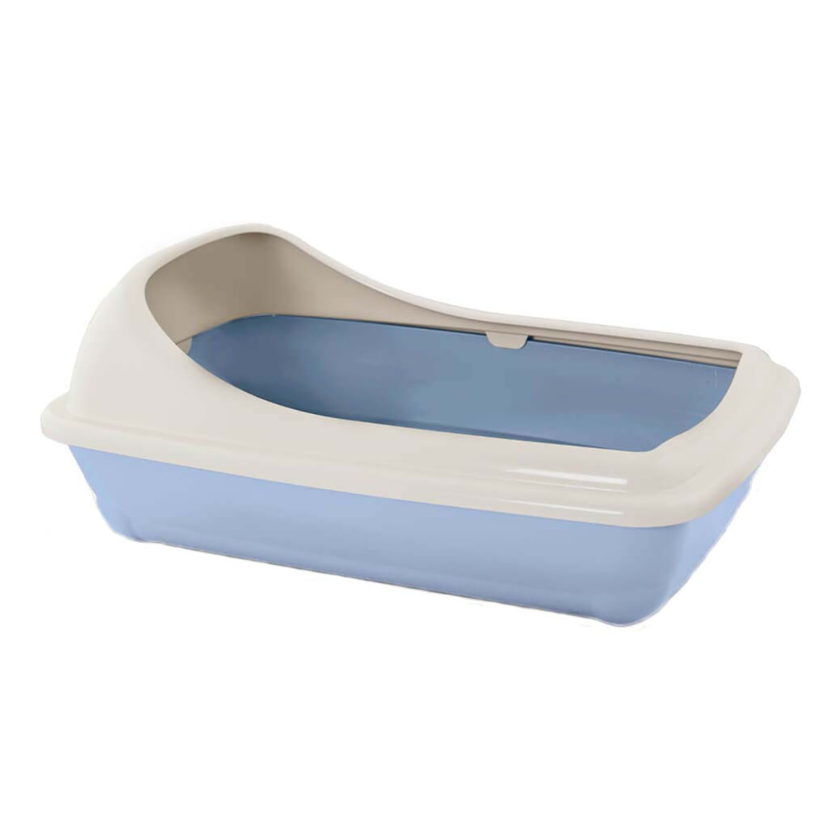MP BERGAMO Birba Large, litieră pisici, cu ramă, bleu, 56x39x20 cm - poza 2