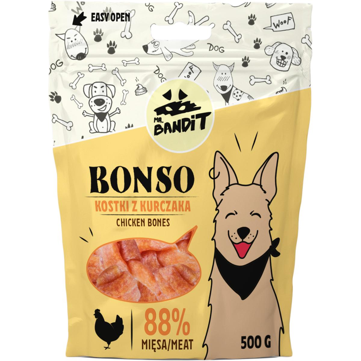 MR BANDIT Bonso Bones, XS-XL, Pui, punguță recompense câini, 500g - poza 2