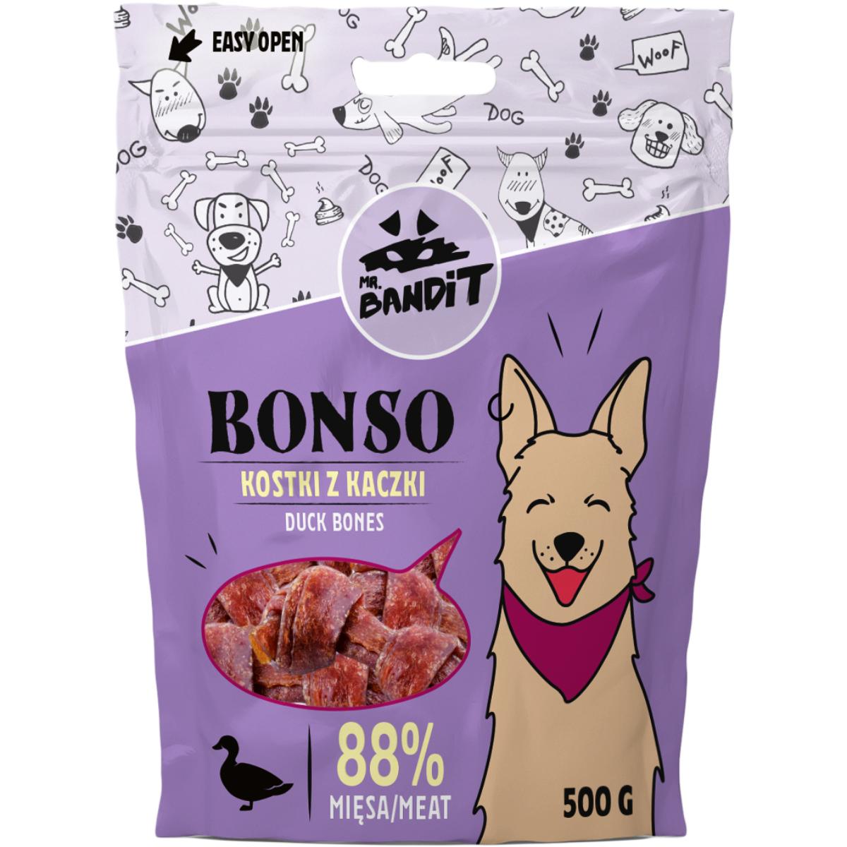 MR BANDIT Bonso Bones, XS-XL, Rață, punguță recompense câini, 500g - poza 1