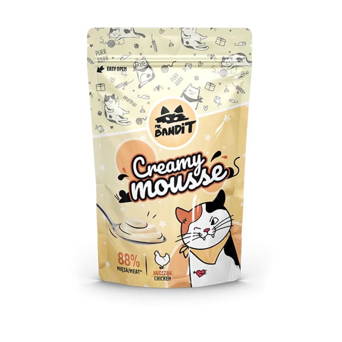 MR BANDIT Creamy Mousse, Pui, punguță, recompense pisici, (topping) MR BANDIT Creamy Mousse, Pui, punguță, plic recompense pisici, (topping), 60g - poza 2
