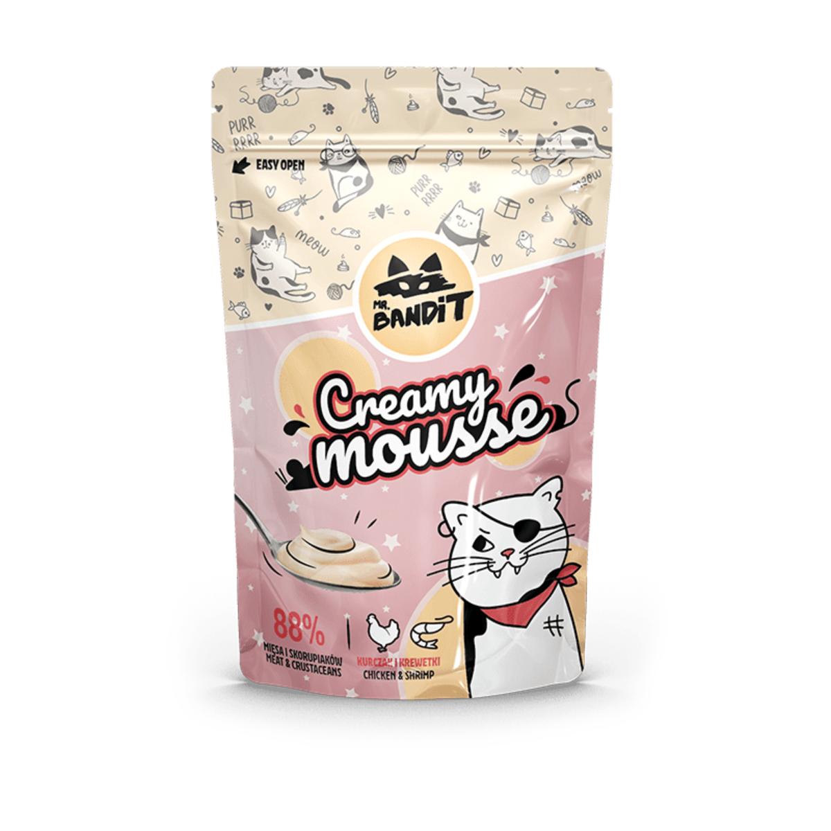 MR BANDIT Creamy Mousse, Pui și Creveți, punguță, recompense pisici, (topping) MR BANDIT Creamy Mousse, Pui și Creveți, punguță, plic recompense pisici, (topping), 60g - poza 2