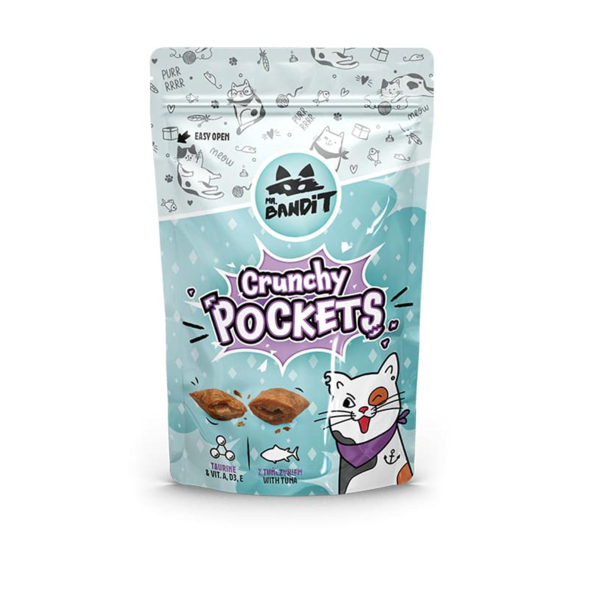 MR BANDIT Crunchy Pockets, Ton, punguță recompense pisici, 40g - poza 1