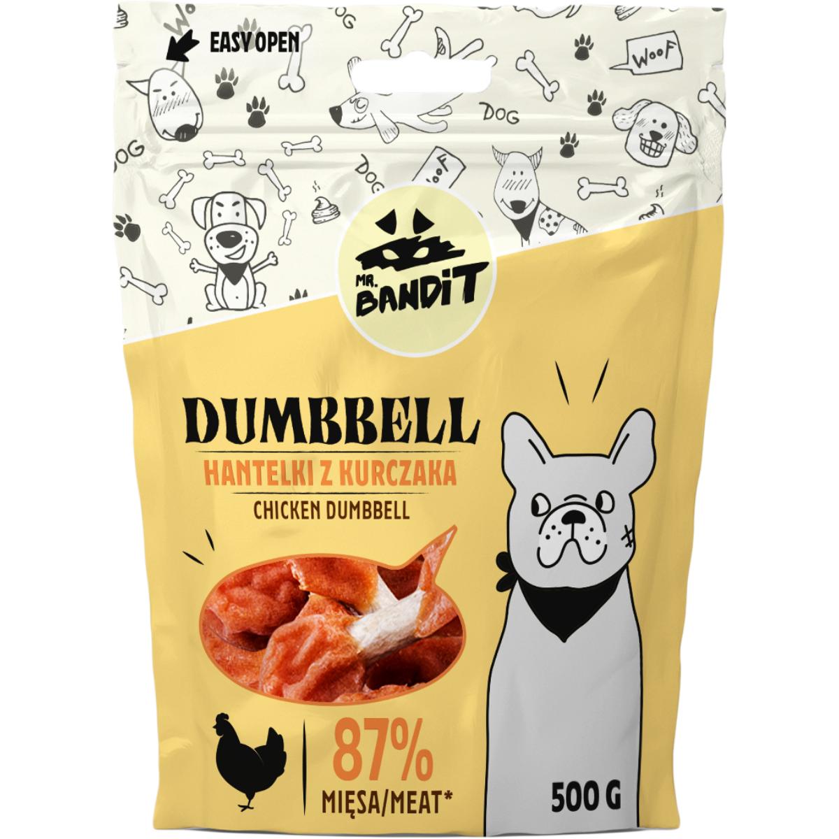 MR BANDIT Dumbbell, XS-XL, Pui, punguță recompense câini, 500g - poza 2