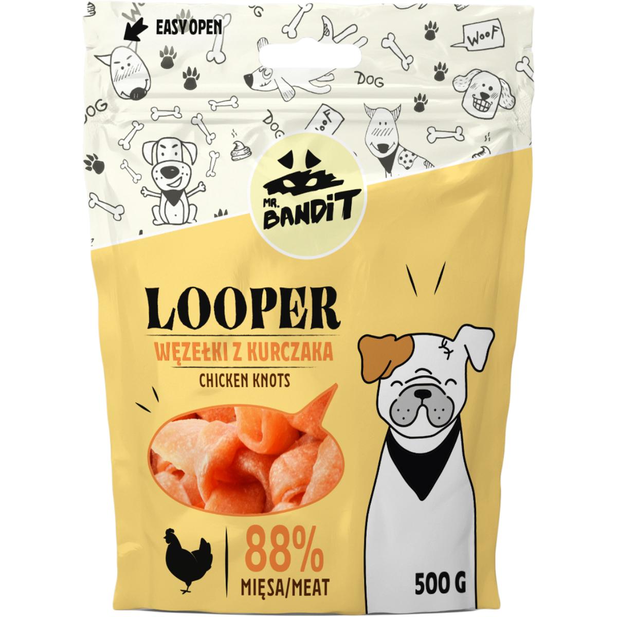 MR BANDIT Looper Knots, XS-XL, Pui, punguță recompense câini, 500g - poza 2