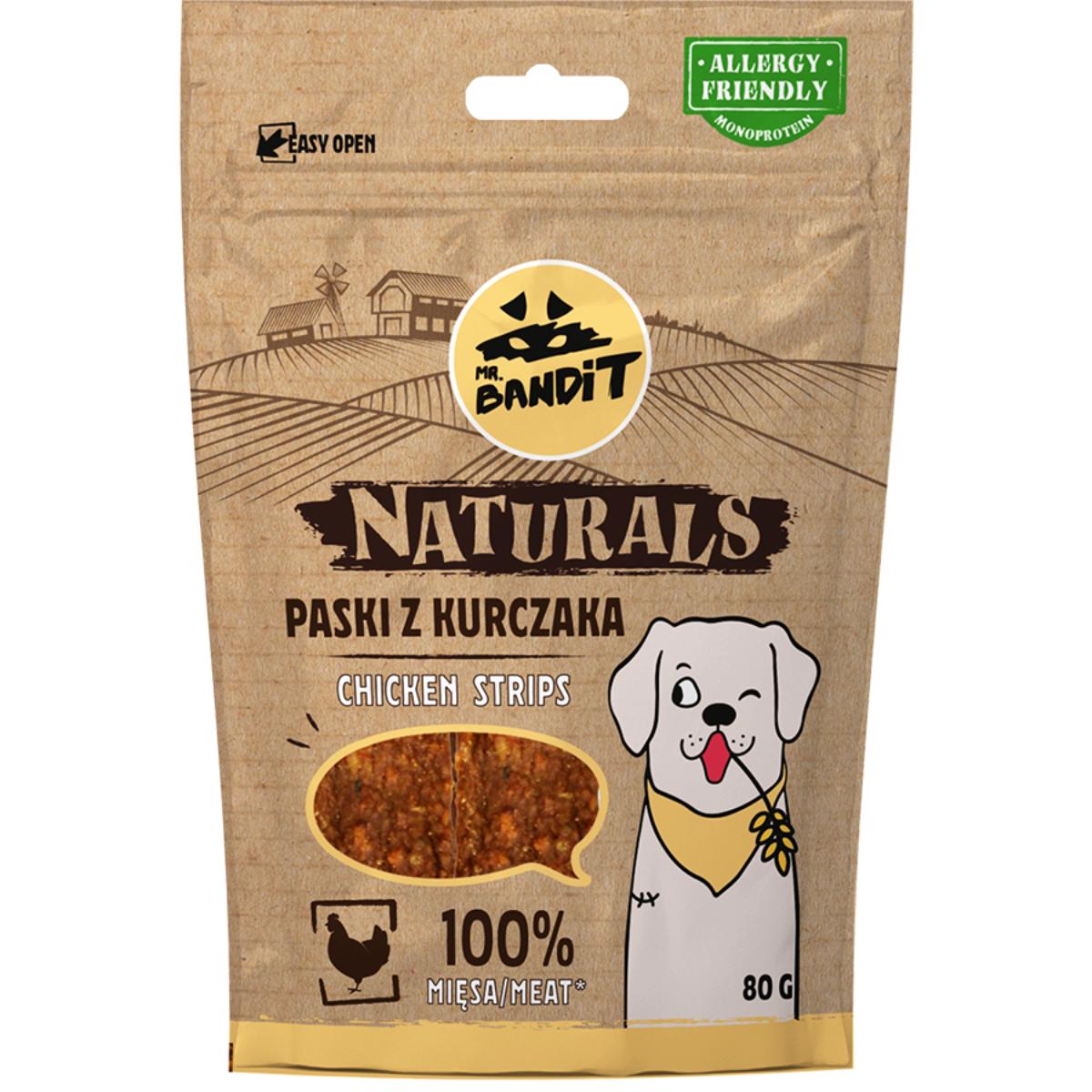 MR BANDIT Natural Stripes, XS-XL, Pui, punguță recompense monoproteică fără cereale câini, 80g - poza 2