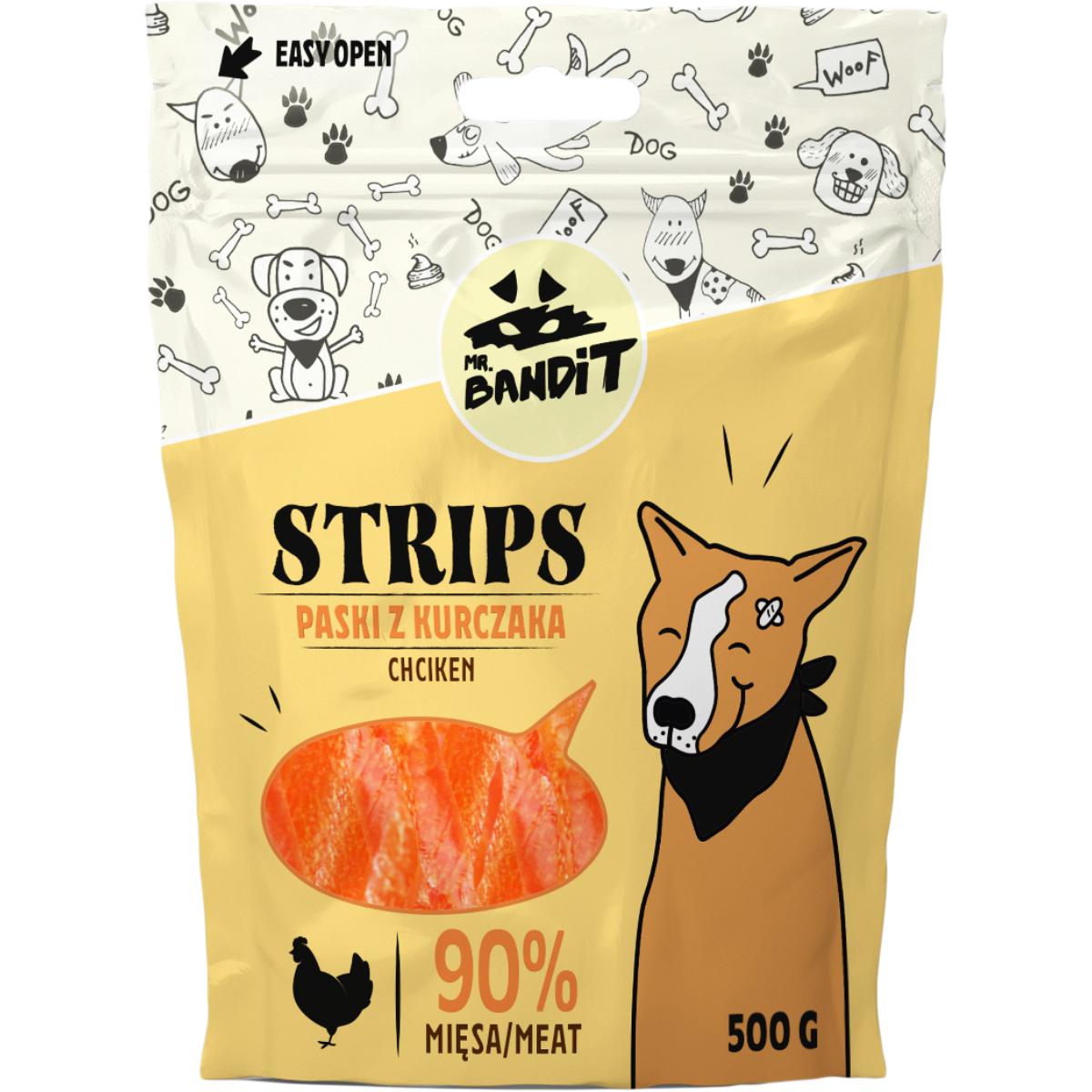 MR BANDIT Strips, XS-XL, Pui, punguță recompense fără cereale câini, 500g - poza 2