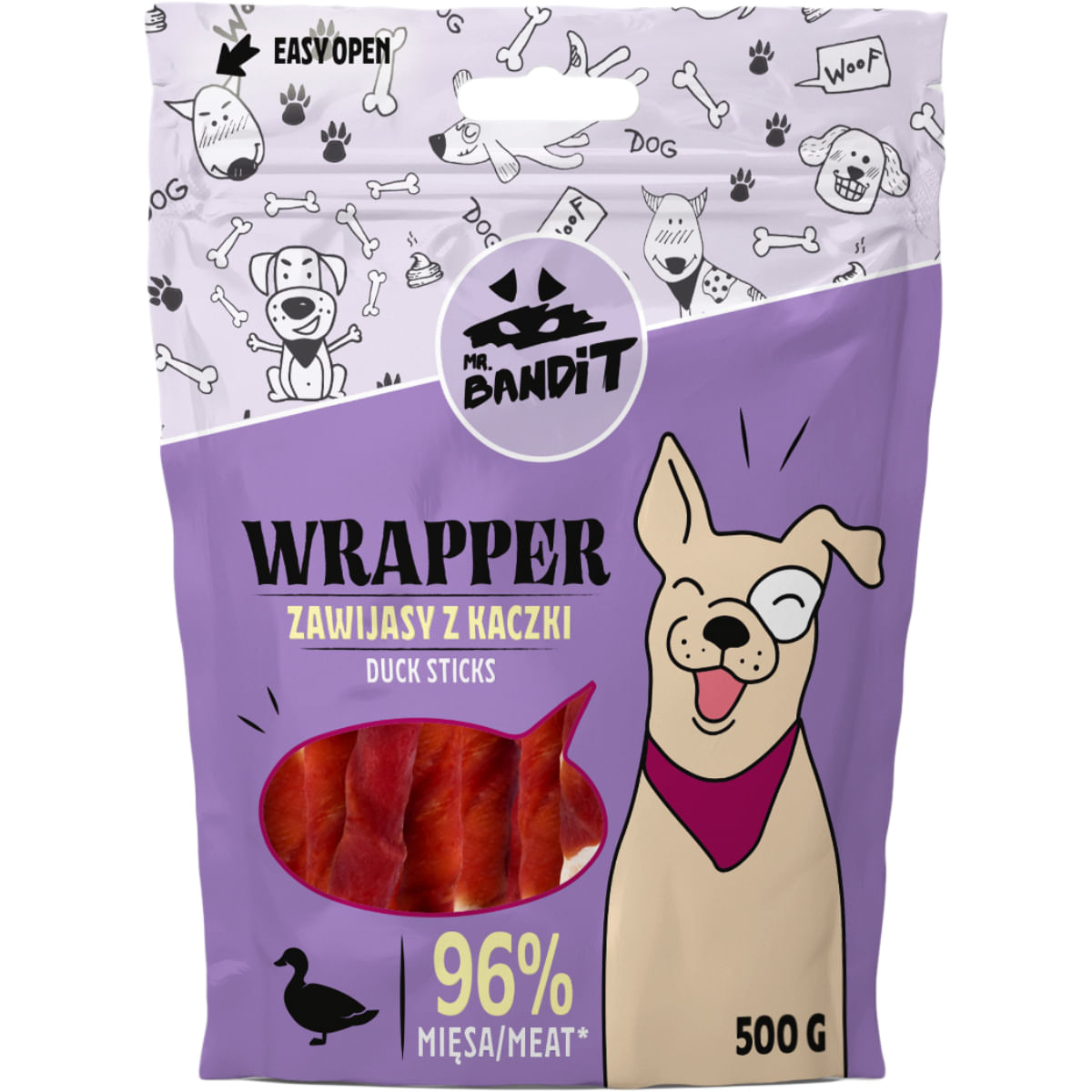 MR BANDIT Wrapper, XS-M, Rață, punguță recompense câini, 500g - poza 2