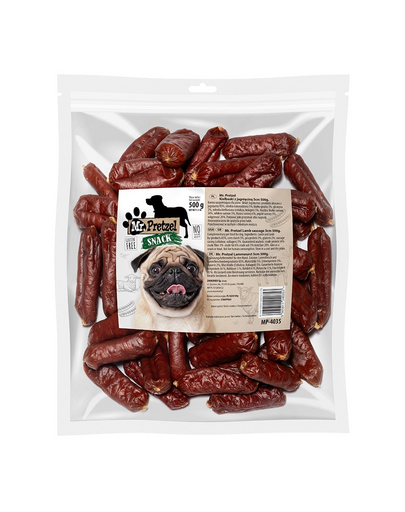 MR. PRETZEL Cârnați cu miel gustare pentru câini 500 g