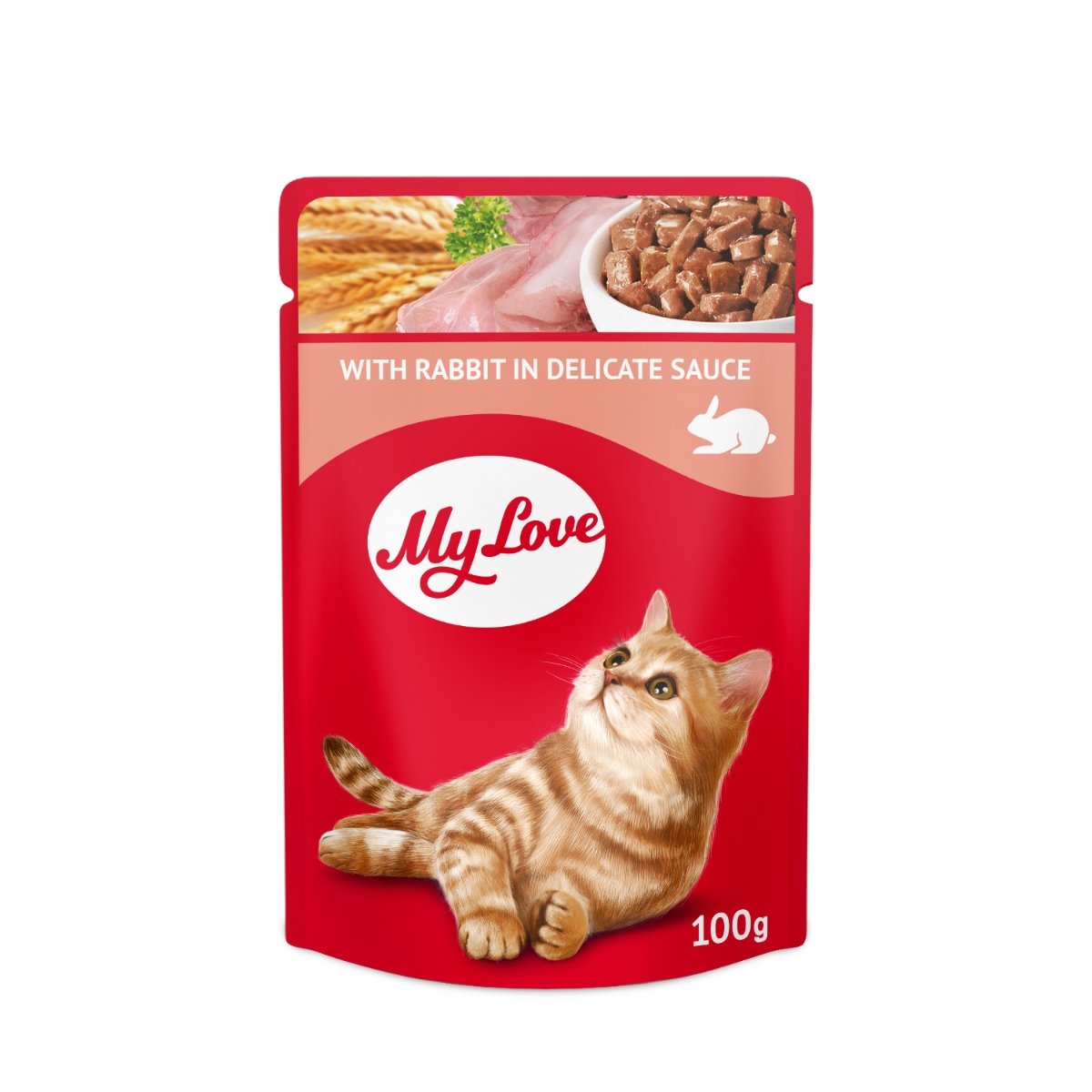 MY LOVE, Iepure, hrană umedă pisici, (în sos) MY LOVE, Iepure, plic hrană umedă pisici, (în sos), 85g - poza 2
