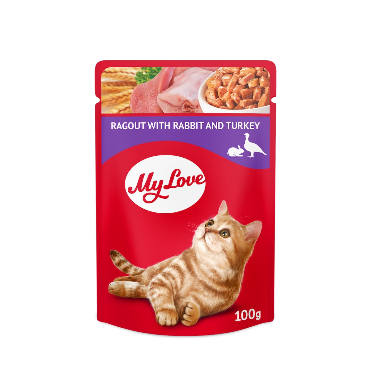 MY LOVE, Iepure și Curcan, hrană umedă pisici, (în sos) MY LOVE, Iepure și Curcan, plic hrană umedă pisici, (în sos), 85g - poza 2