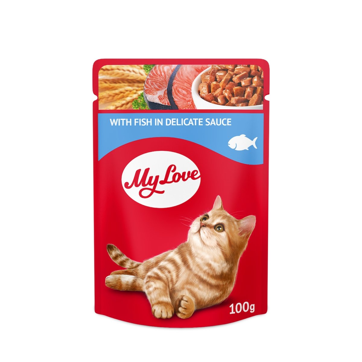 MY LOVE, Pește, hrană umedă pisici, (în sos) MY LOVE, Pește, plic hrană umedă pisici, (în sos), 100g - poza 2