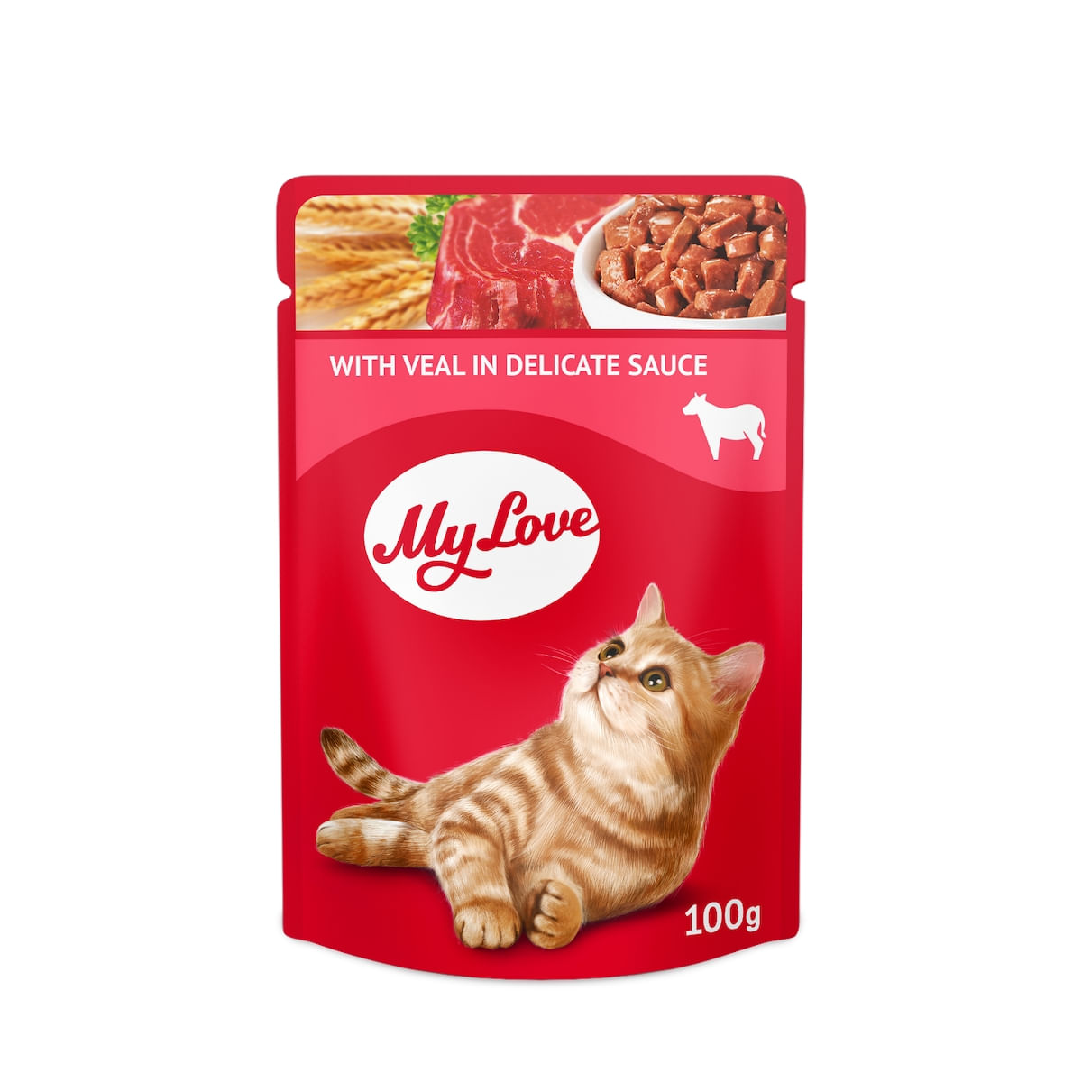 MY LOVE, Vită, hrană umedă pisici, (în sos) MY LOVE, Vită, plic hrană umedă pisici, (în sos), 100g - poza 1