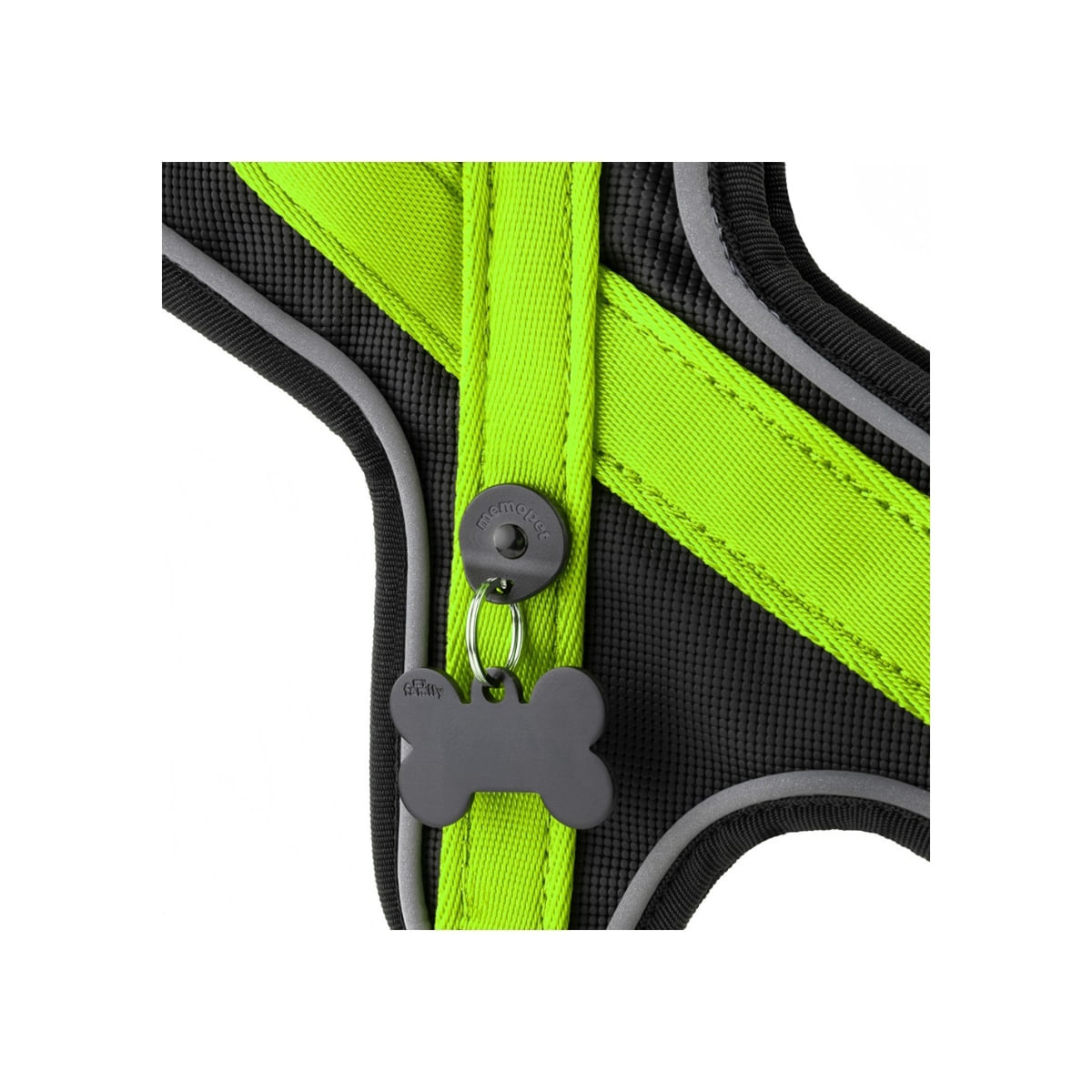 MYFAMILY Memopet, ham câini MYFAMILY Memopet, ham cu NFC câini, textil, M, 45-60cm, verde - poza 5