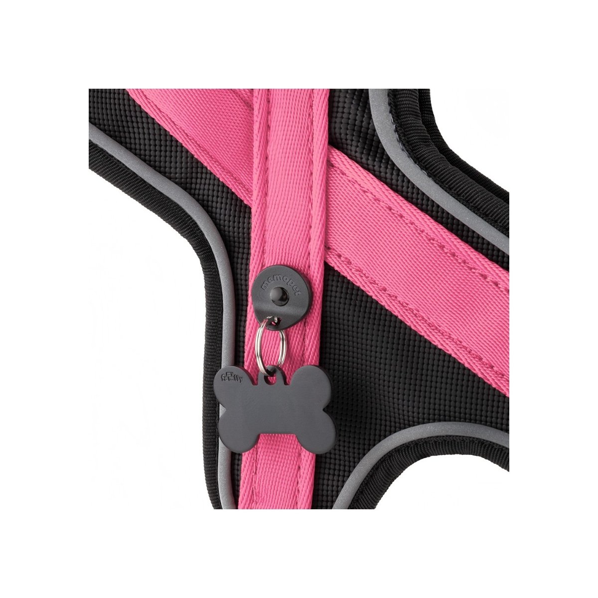 MYFAMILY Memopet, ham câini MYFAMILY Memopet, ham cu NFC câini, textil, M-L, 55-70cm, roz - poza 2
