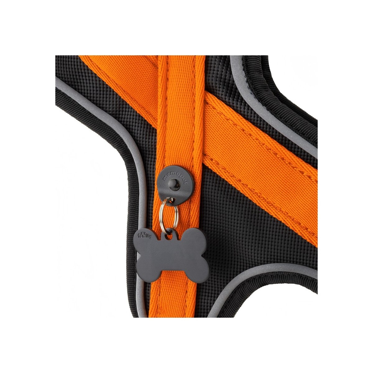 MYFAMILY Memopet, ham câini MYFAMILY Memopet, ham cu NFC câini, textil, XXL, 80-100cm, orange - poza 2