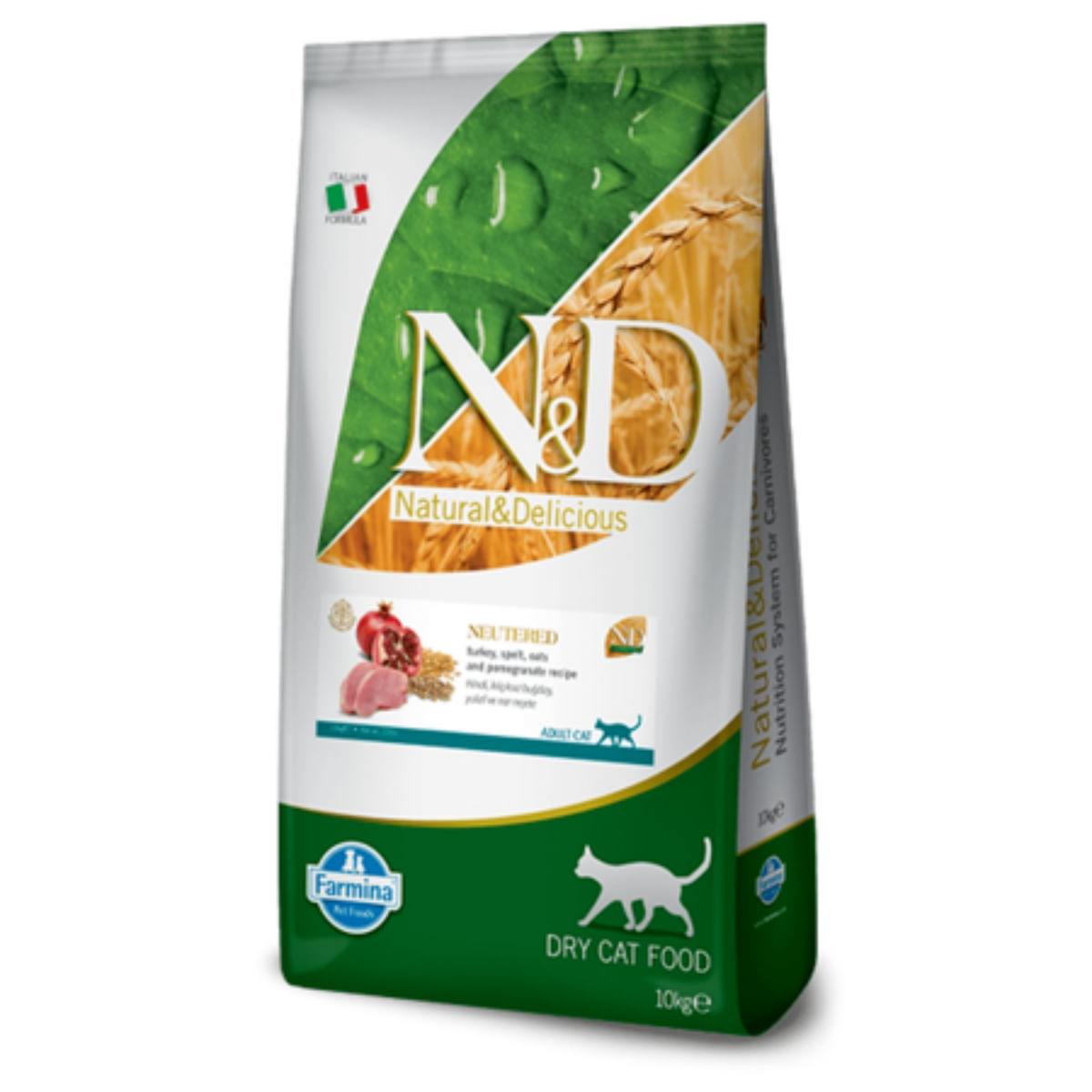 N&D Ancestral Grain Adult Sterilizat, Curcan și Rodie, hrană uscată conținut redus cereale pisici sterilizate, 10kg - poza 1