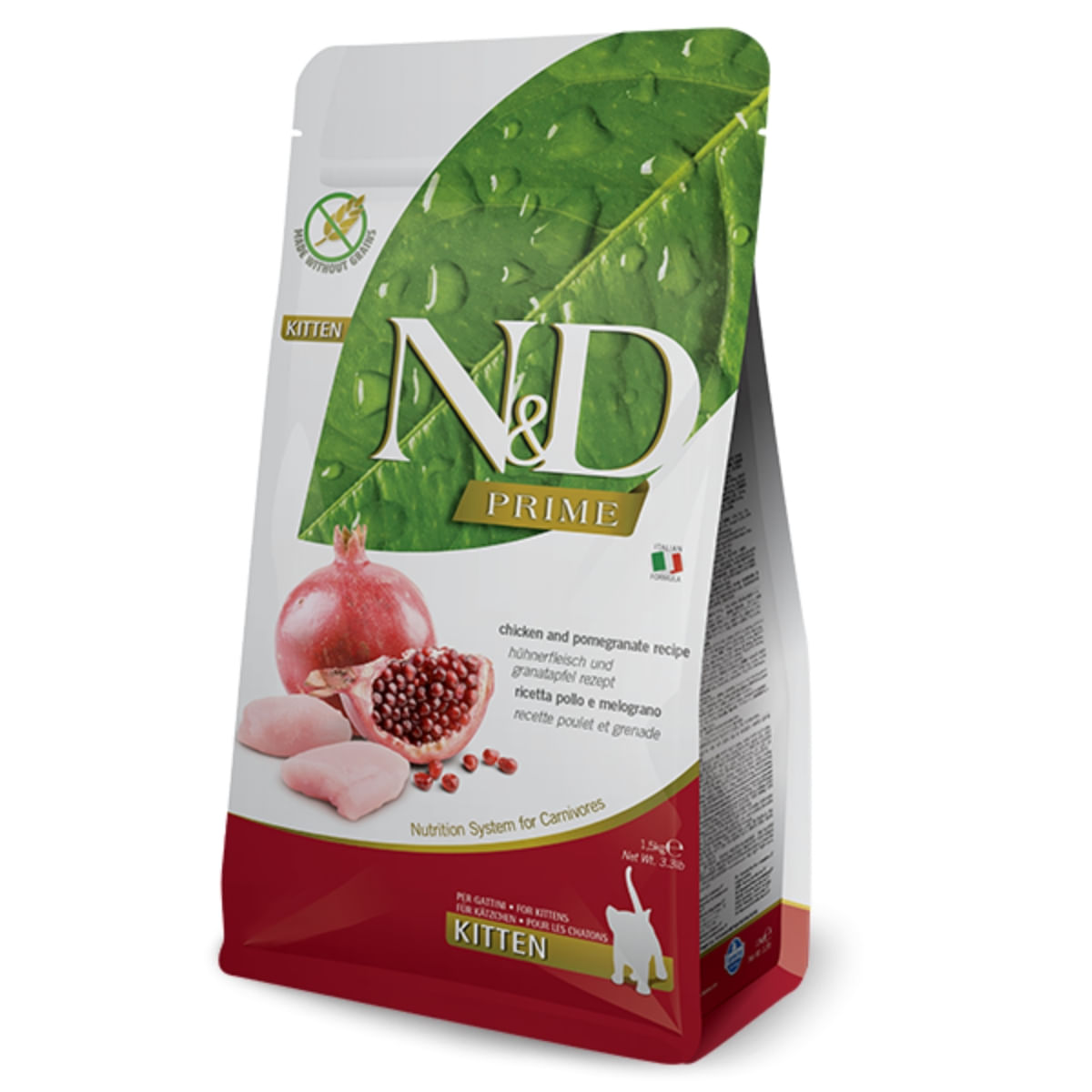 N&D Prime Kitten, Pui și Rodie, hrană uscată fără cereale pisici junior, 1.5kg - poza 2