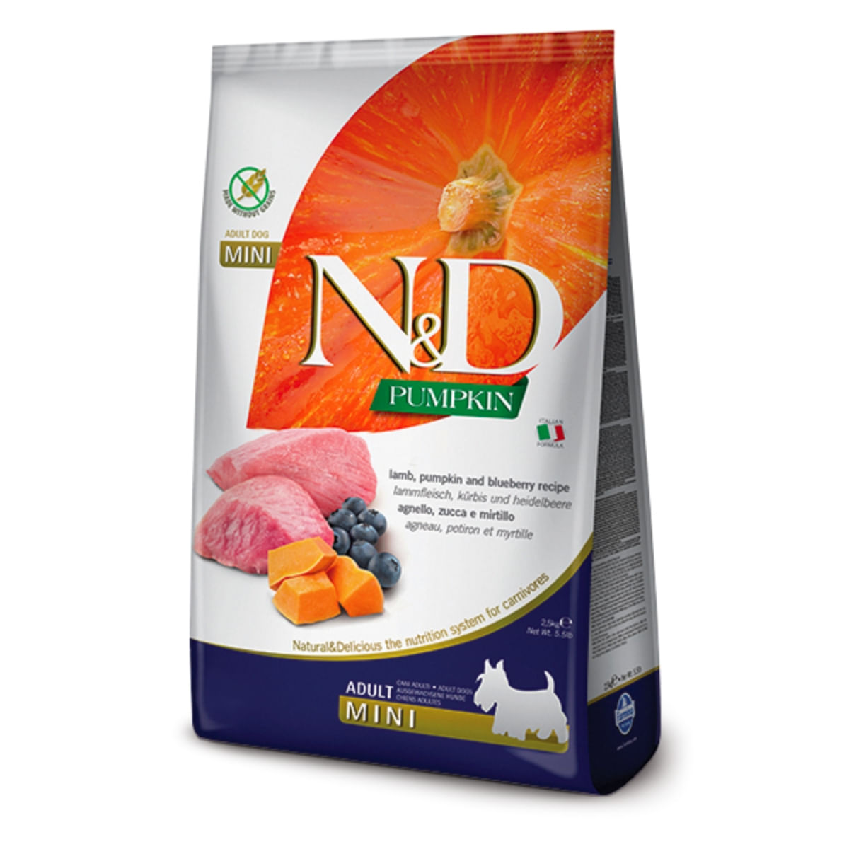 N&D Pumpkin Adult Mini, XS-S, Miel și afine, hrană uscată fără cereale câini, 7kg - poza 1
