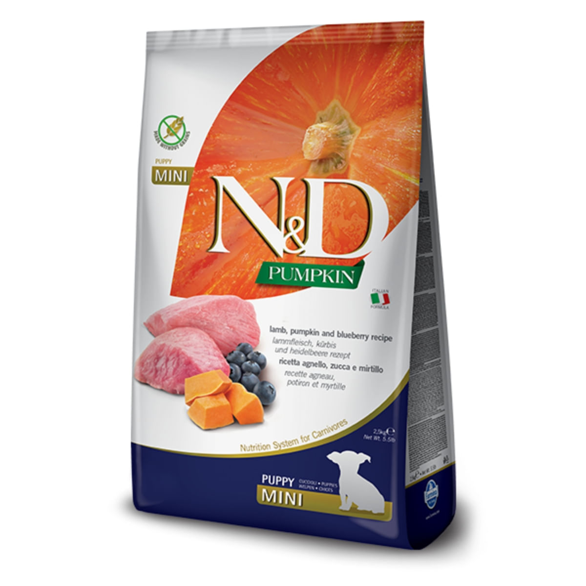 N&D Pumpkin Puppy Mini, XS-S, Miel și afine, hrană uscată fără cereale câini junior, 2.5kg - poza 1