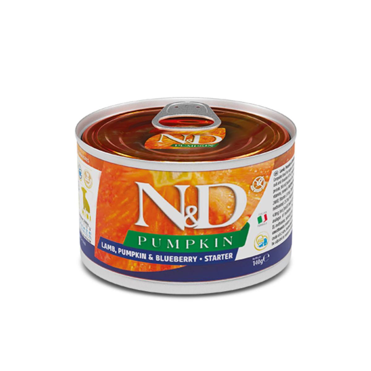 N&D Pumpkin Starter Mini, XS-S, Miel și dovleac, conservă hrană umedă fără cereale câini junior, (în aspic), 140g - poza 2