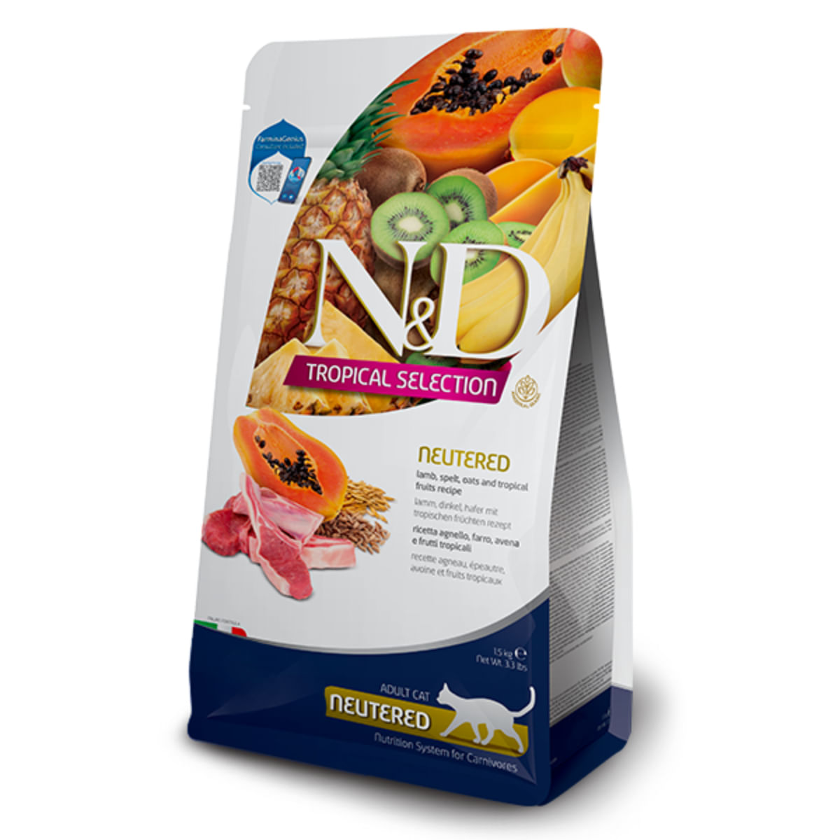 N&D Tropical Selection Neutered, Miel, hrană uscată conținut redus cereale pisici sterilizate, 1.5kg - poza 2