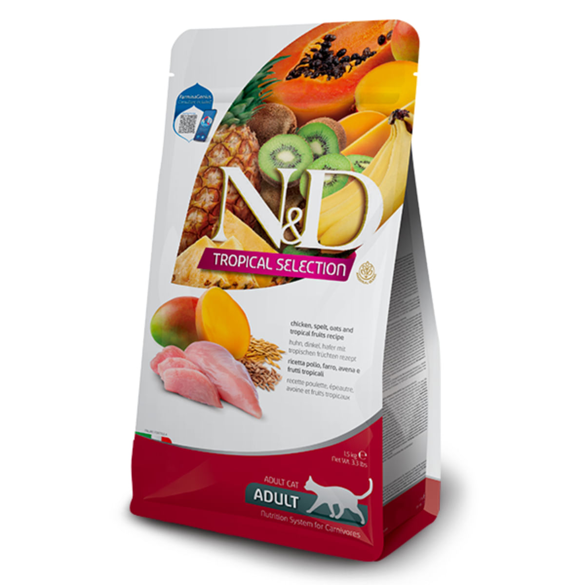 N&D Tropical Selection, Pui, hrană uscată conținut redus cereale pisici, 10kg - poza 2