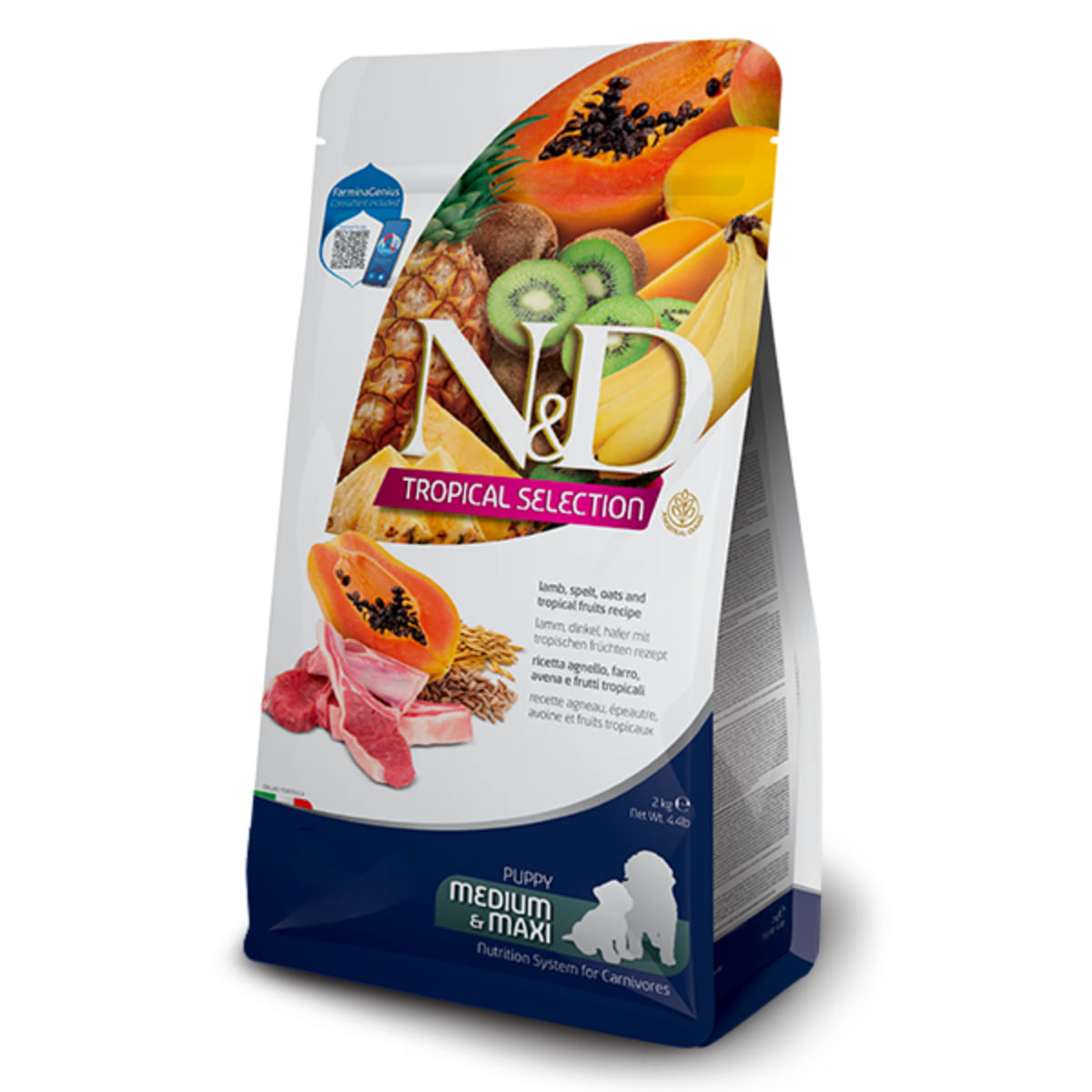 N&D Tropical Selection Puppy Medium & Maxi, M-XL, Miel, hrană uscată conținut redus cereale câini junior, 2kg - poza 2