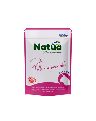 NATUA Natural pui și șuncă în jeleu pentru pisoi 70 g