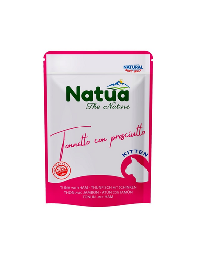 NATUA Natural ton cu șuncă în aspic pentru pisoi 70 g
