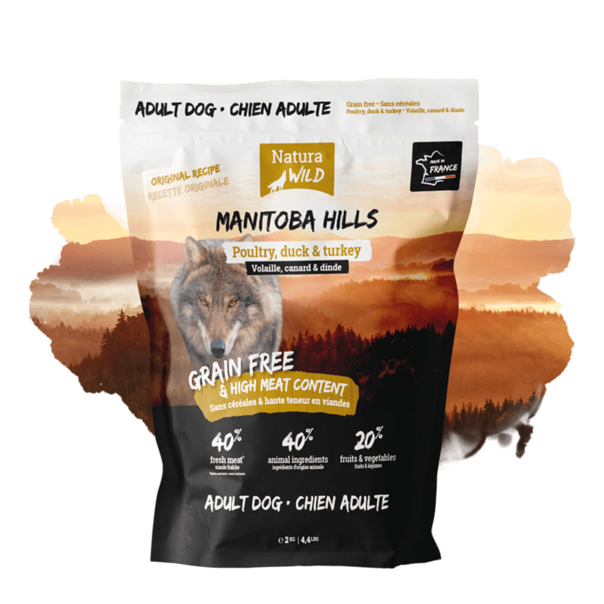 NATURA WILD Natura Wild Manitoba Hills, XS-XL, Rață și Curcan, hrană uscată fără cereale câini, 12kg - poza 2