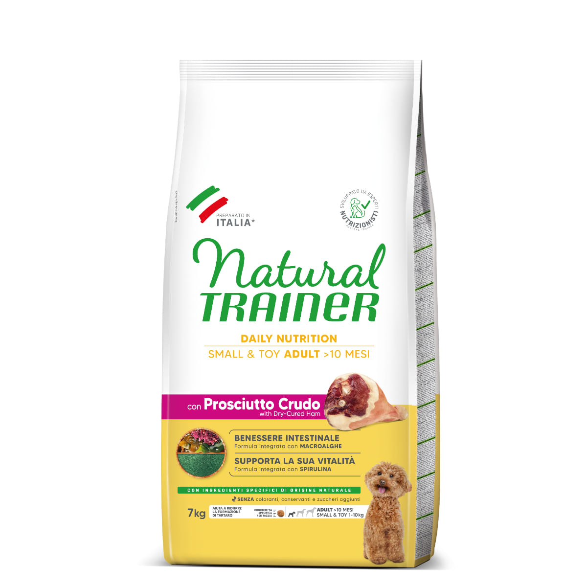 NATURAL TRAINER Daily Nutrition Small & Toy, XS-S, Prosciutto Crudo, hrană uscată câini, 7kg - poza 3