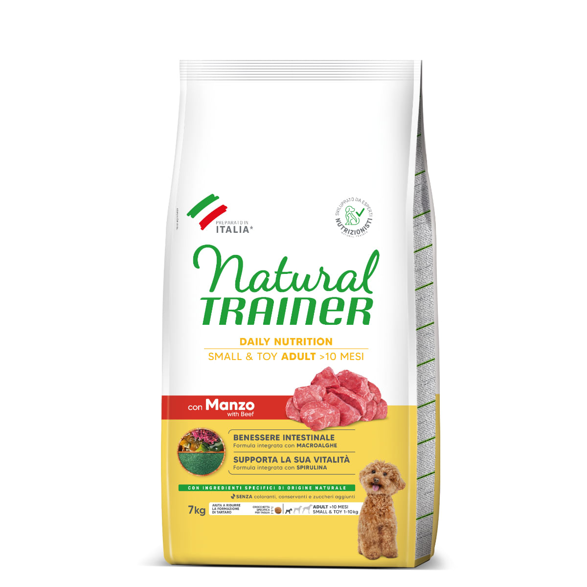 NATURAL TRAINER Daily Nutrition Small & Toy, XS-S, Vită, hrană uscată câini, 7kg - poza 3