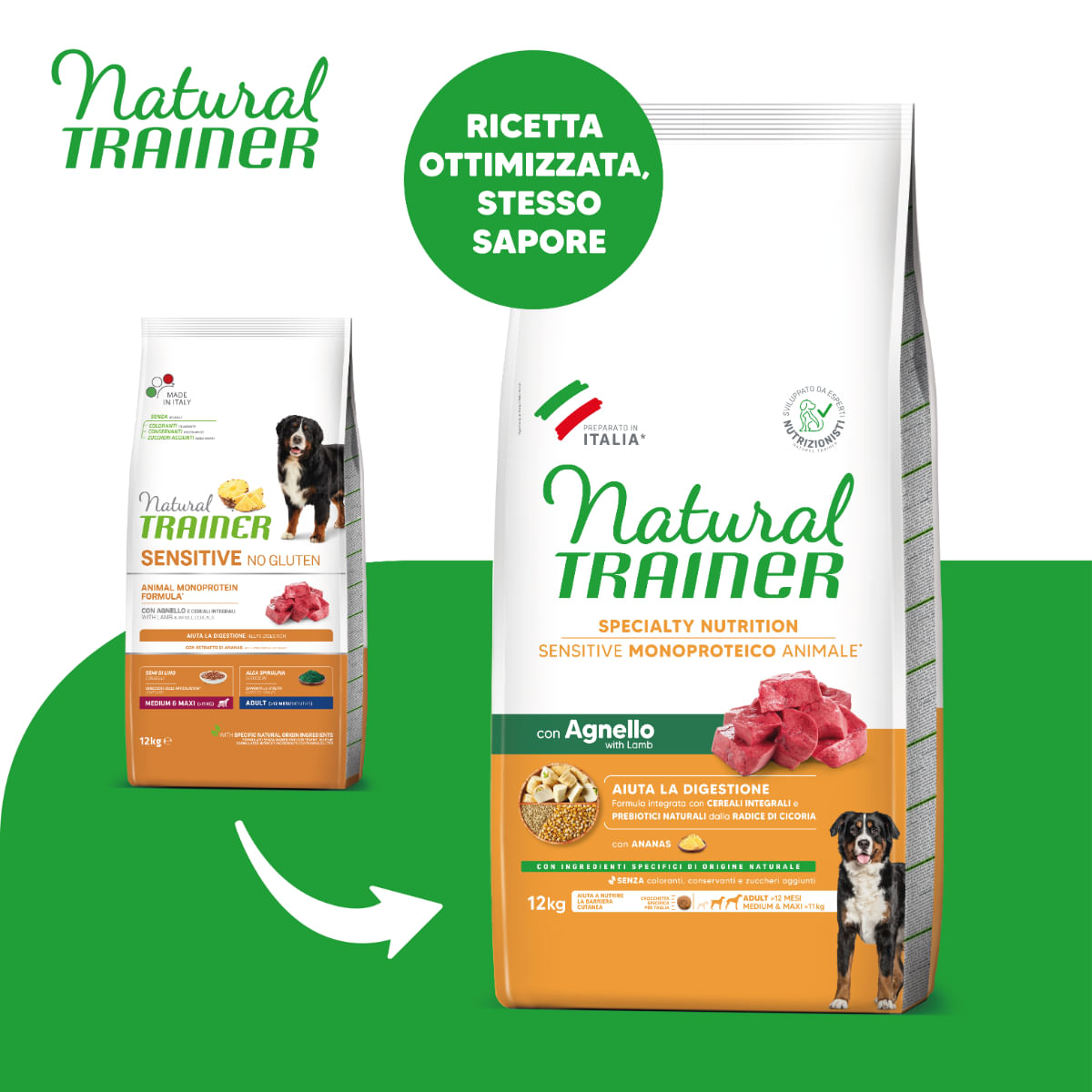 NATURAL TRAINER Speciality Nutrition Sensitive, M-XL, Miel, hrană uscată monoproteică câini, sistem digestiv, 12kg - poza 2