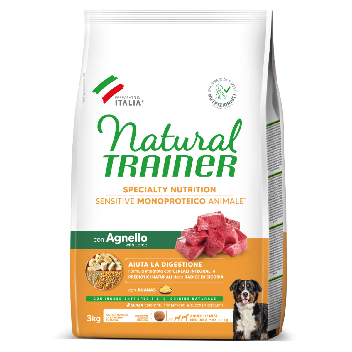 NATURAL TRAINER Speciality Nutrition Sensitive, M-XL, Miel, hrană uscată monoproteică câini, sistem digestiv, 3kg - poza 3